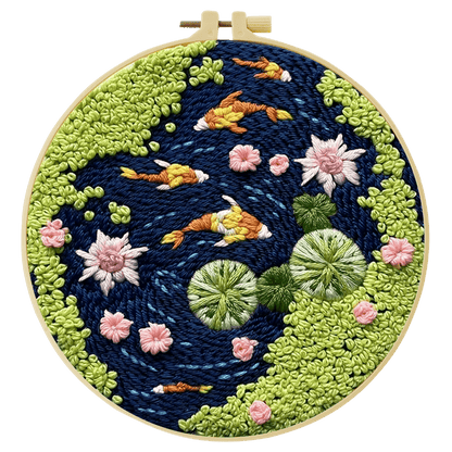 Embroidery DIY Starter Kit - Tranquil Fish Pond