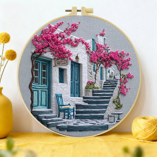 Embroidery DIY Starter Kit - Village Staircase