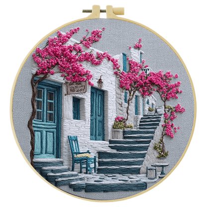 Embroidery DIY Starter Kit - Village Staircase