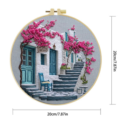 Embroidery DIY Starter Kit - Village Staircase