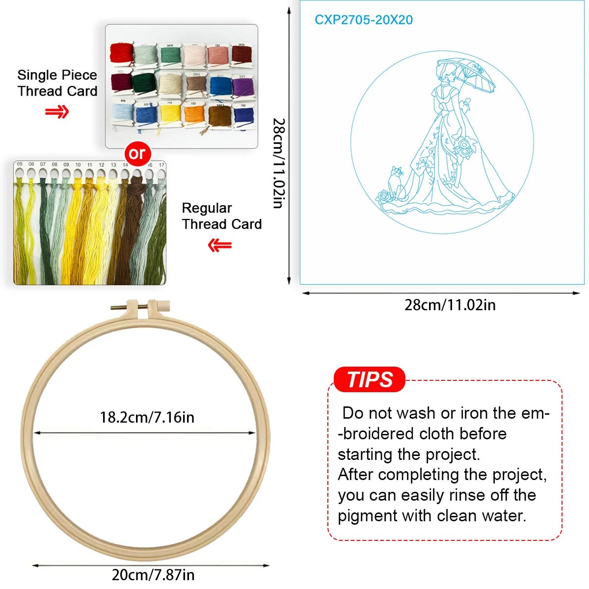 Embroidery DIY Starter Kit - Vintage Bride