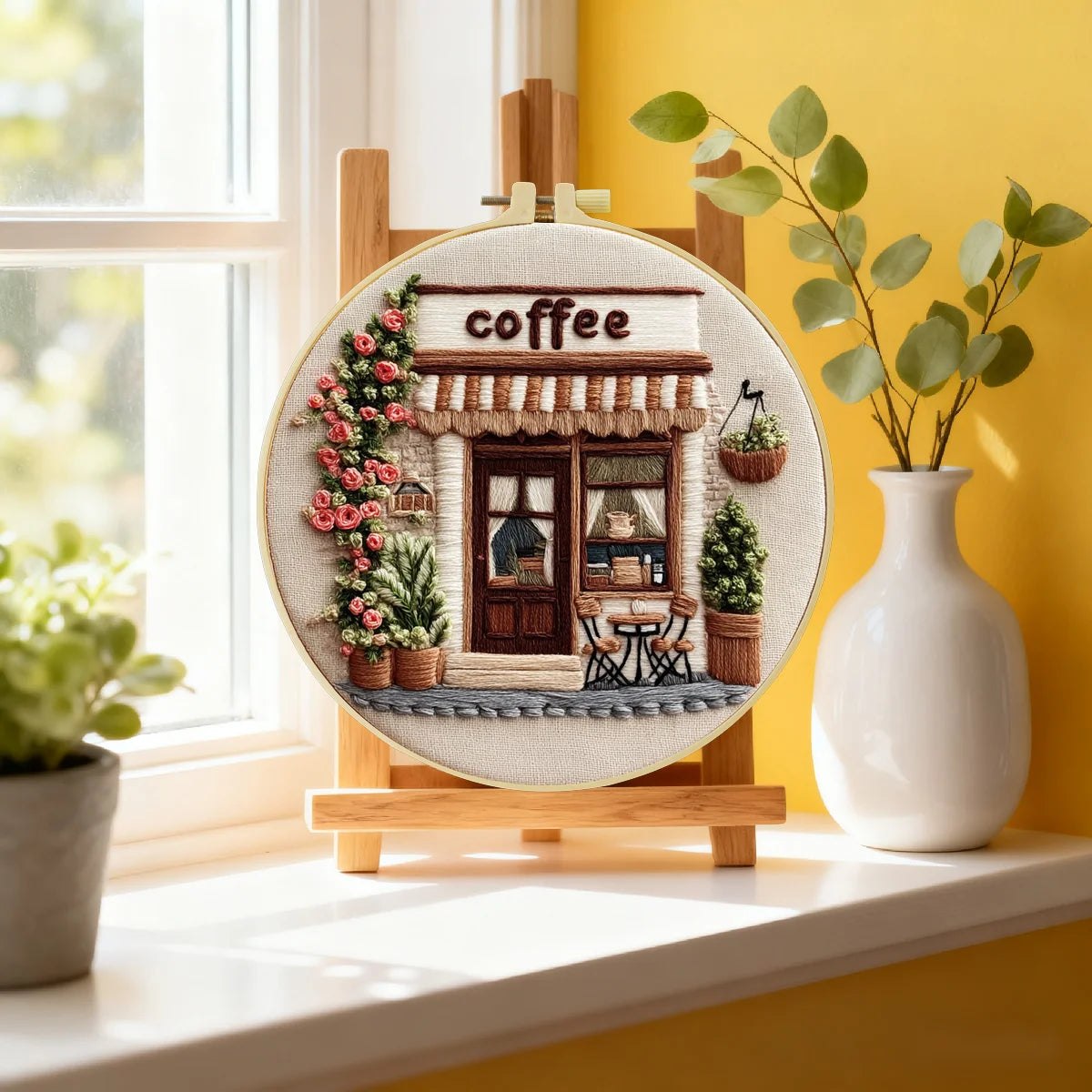 Embroidery DIY Starter Kit - Vintage Coffee Shop