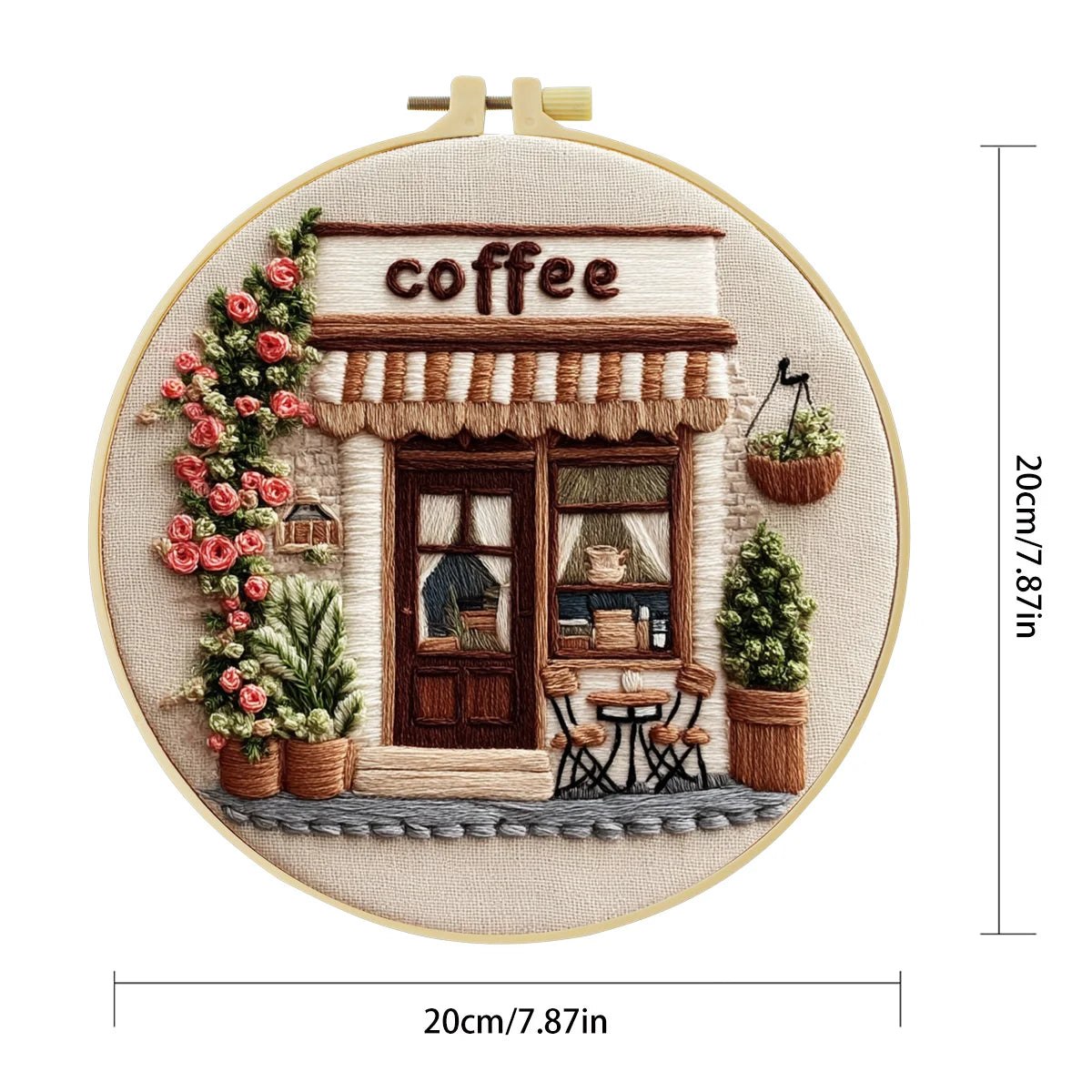 Embroidery DIY Starter Kit - Vintage Coffee Shop