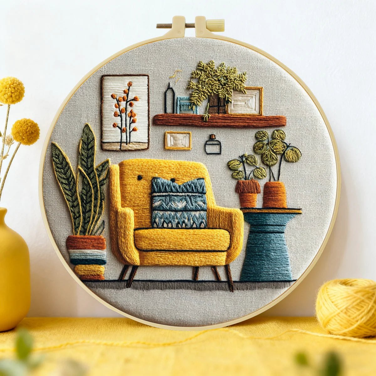 Embroidery DIY Starter Kit - Vintage Vibe Lounge Nook