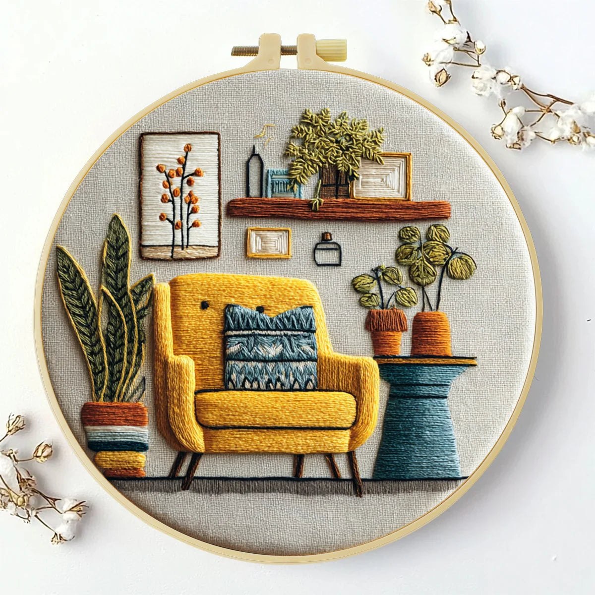 Embroidery DIY Starter Kit - Vintage Vibe Lounge Nook