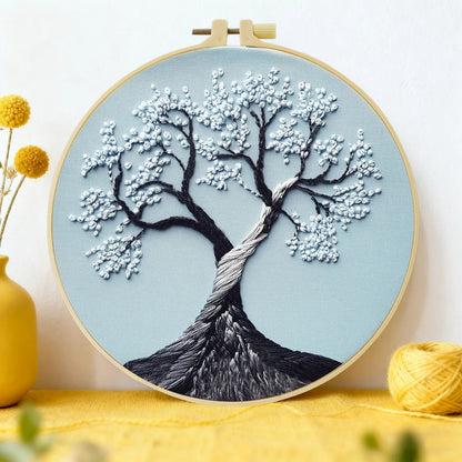 Embroidery DIY Starter Kit - White Blossom Tree