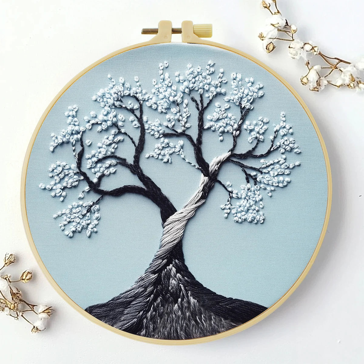 Embroidery DIY Starter Kit - White Blossom Tree