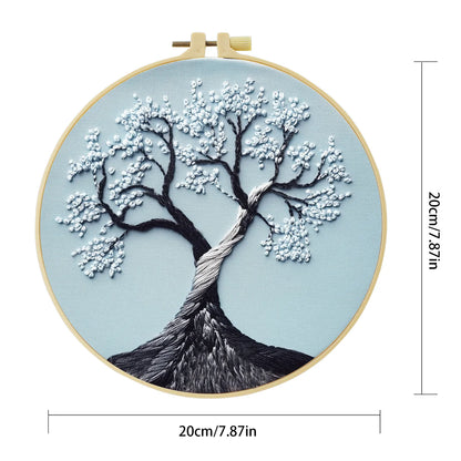 Embroidery DIY Starter Kit - White Blossom Tree