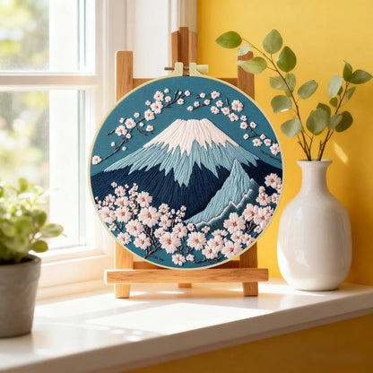 Embroidery DIY Starter Kit - Winter Mt Fuji