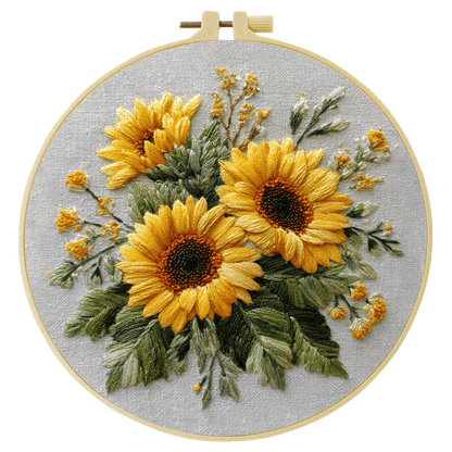 Embroidery DIY Starter Kit - Yellow Carnations