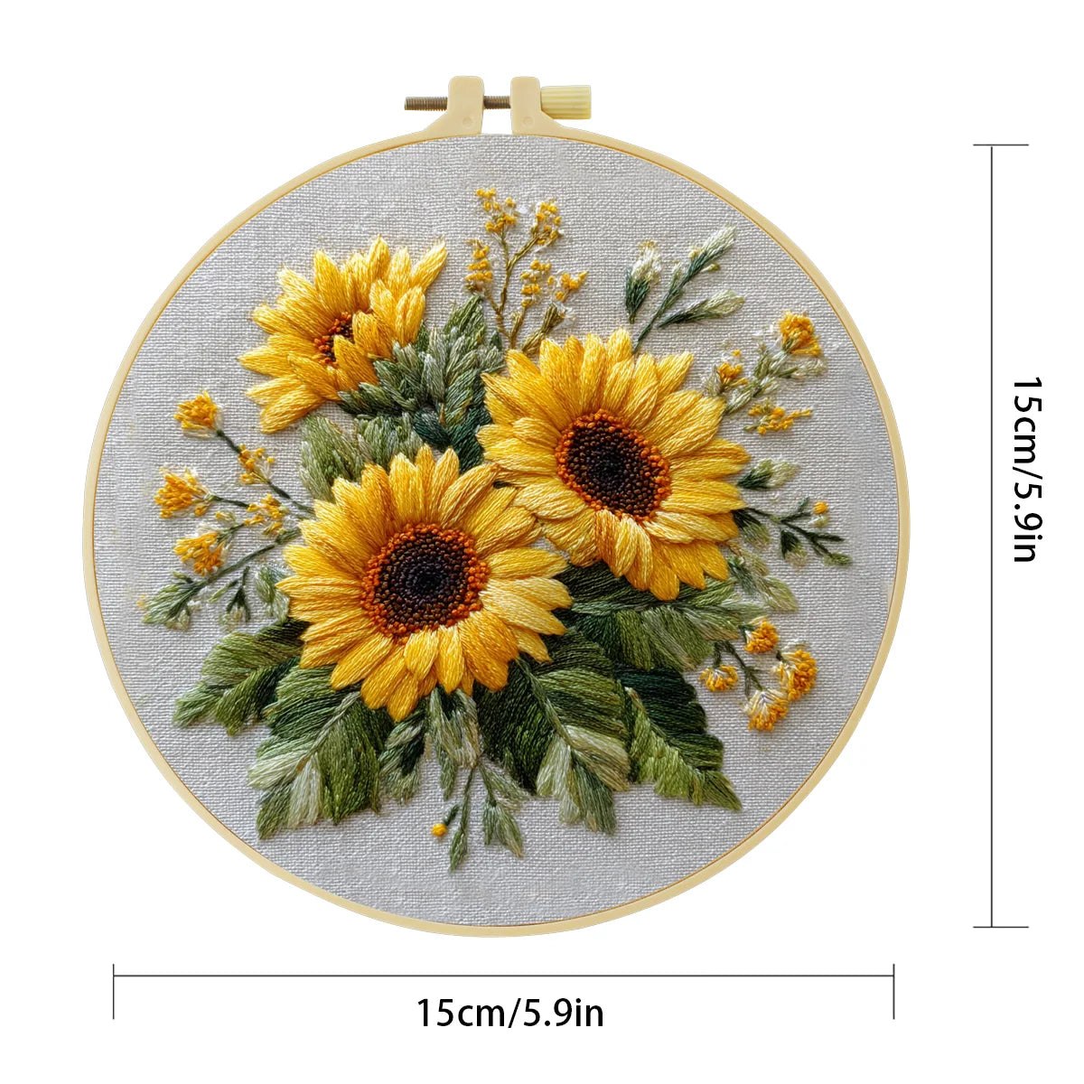 Embroidery DIY Starter Kit - Yellow Carnations