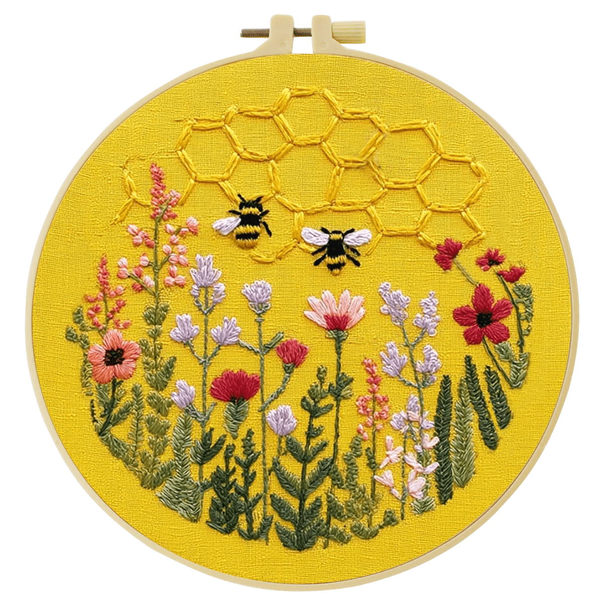 Embroidery DIY Starter Kit - Yellow Honey Bees