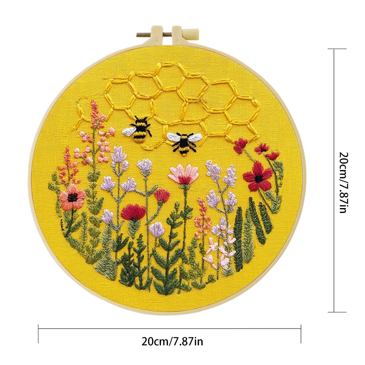 Embroidery DIY Starter Kit - Yellow Honey Bees