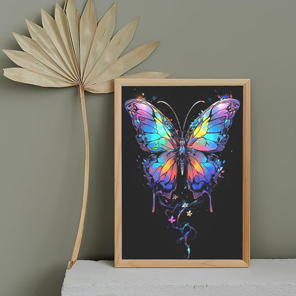 Glow In the Dark Scratch Art Painting Drawing 4 x A4 Designs Bundle - Butterflies