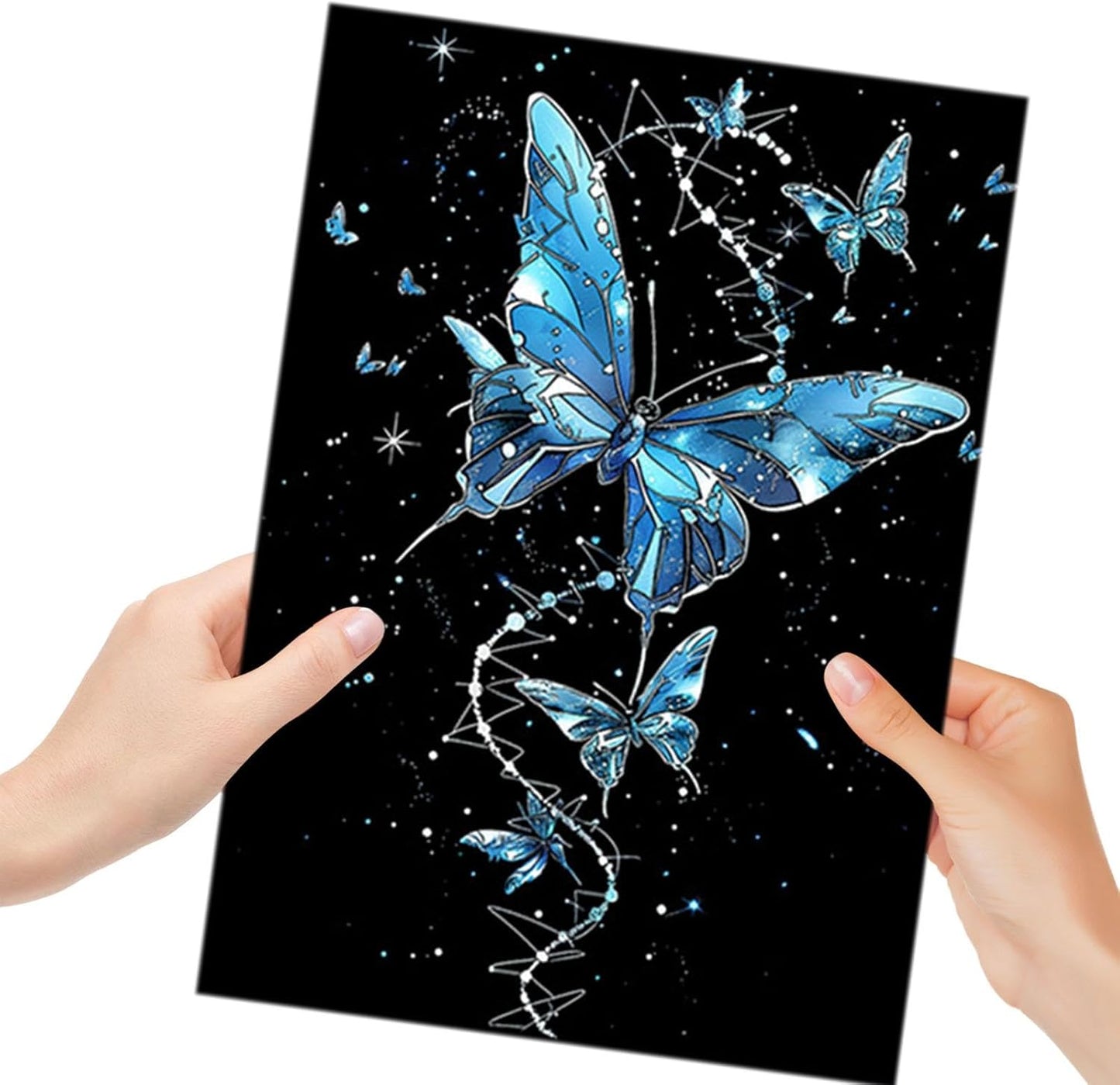 Glow In the Dark Scratch Art Painting Drawing 4 x A4 Designs Bundle - Butterflies