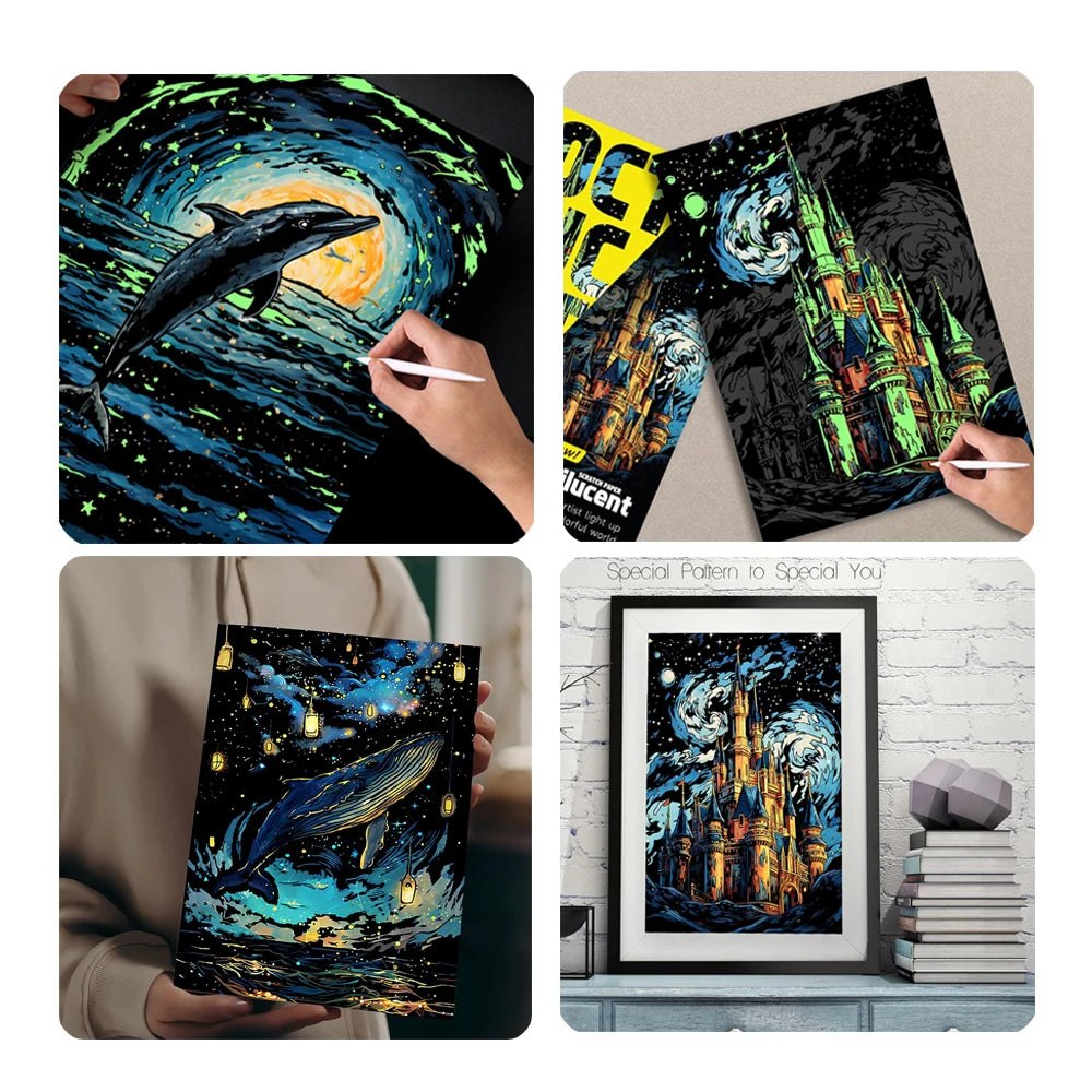 Glow in Dark Scratch Art Kits