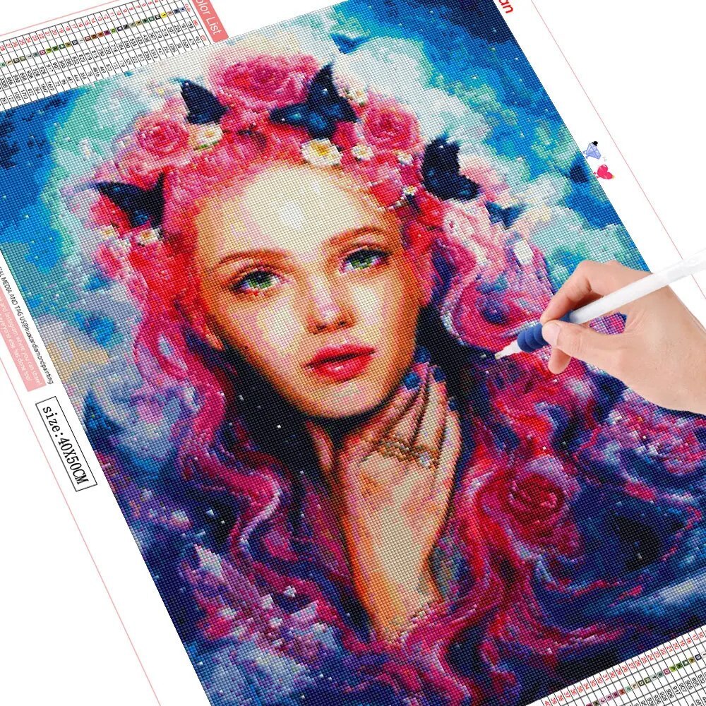 Diamond Painting Kit 5D Mosaic - Butterfly Princess – Craft Outlet ...