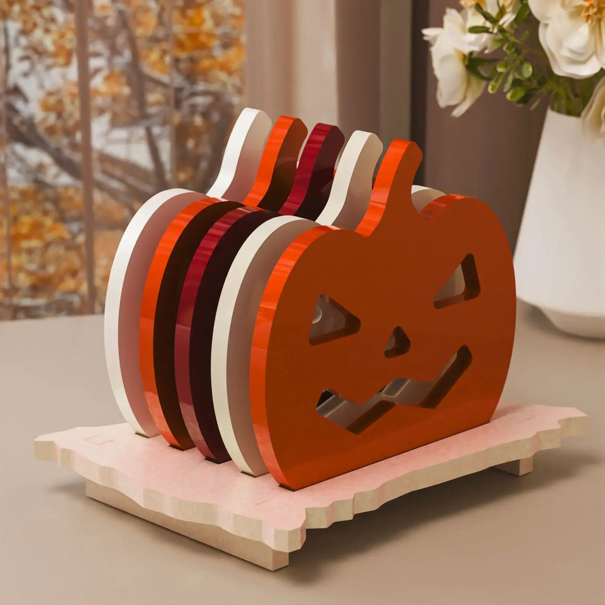 Halloween Scary Pumpkin Silicone Mould Coaster Set