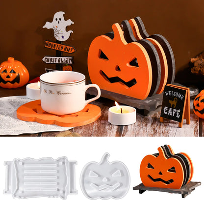 Halloween Scary Pumpkin Silicone Mould Coaster Set