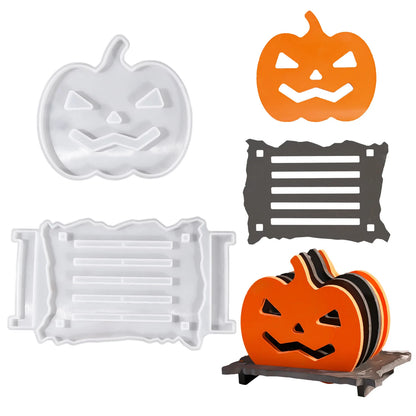 Halloween Scary Pumpkin Silicone Mould Coaster Set
