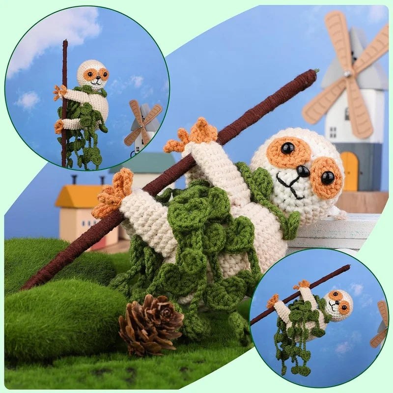 Hanging Sloth Crochet Kit Starter Kit