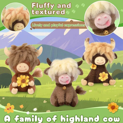Highlander Hairy Cow Wool Felting Keyring Craft Kit