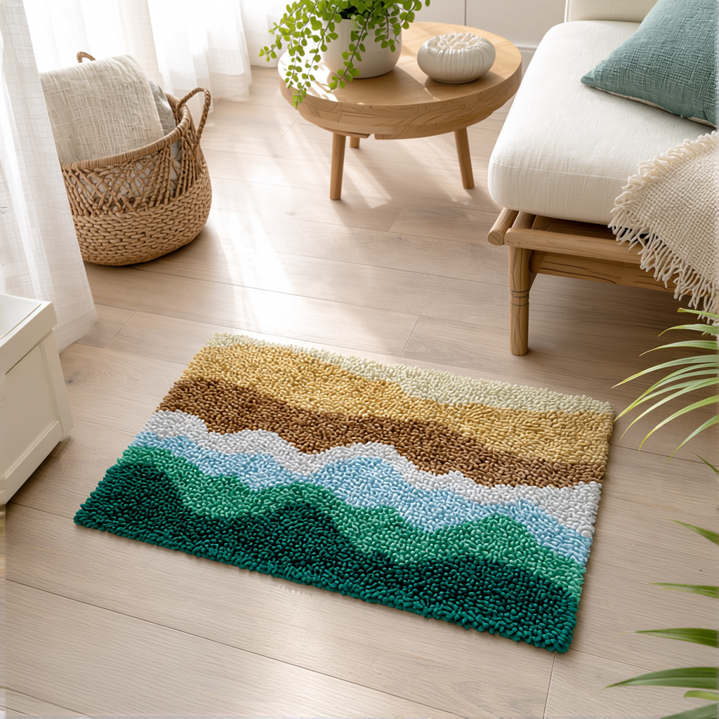 Latch Hook Rug Making Kit - Ocean Waves Serenity - 40x60cm