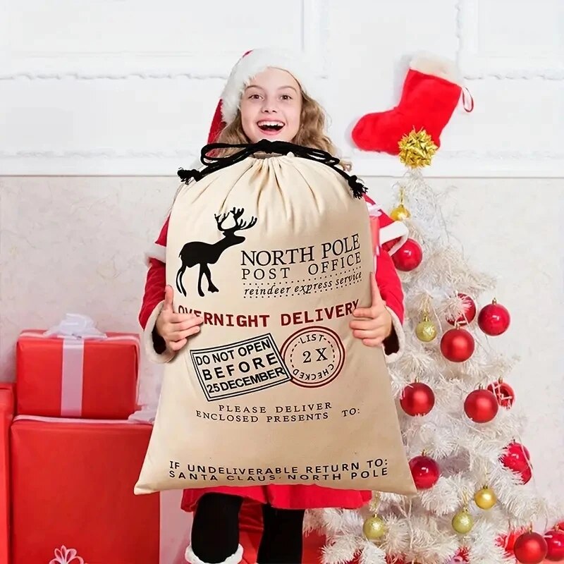 Large Canvas Christmas Santa Sacks