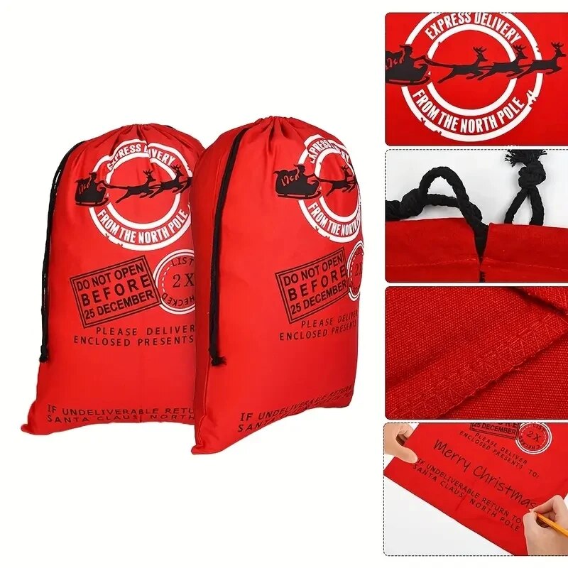 Large Canvas Christmas Santa Sacks