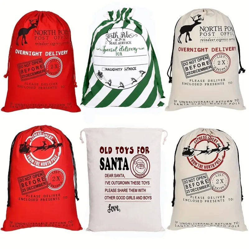 Large Canvas Christmas Santa Sacks