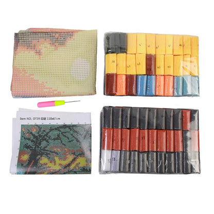 Latch Hook Kit - Rug Making Kit - Abstract Forest Hills 102 x 69cm