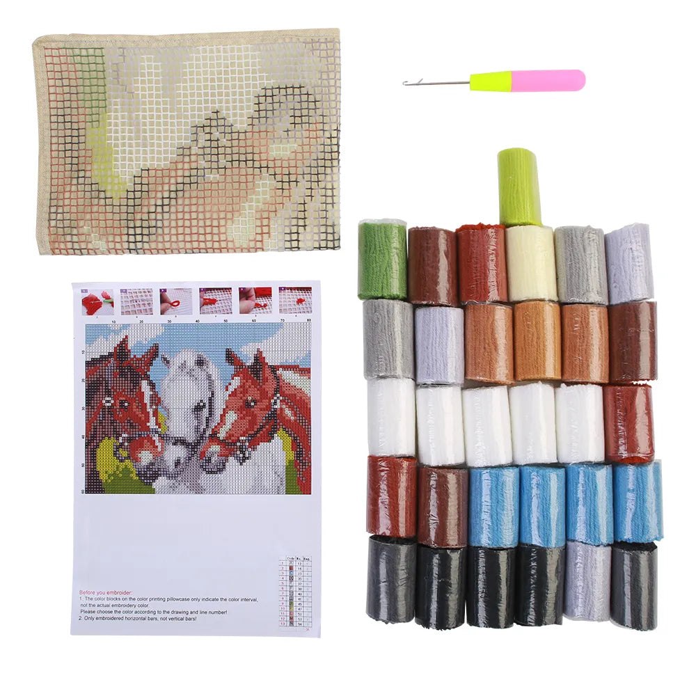 Latch Hook Kit - Rug Making Kit - Striped Cats - 50 x 40xm