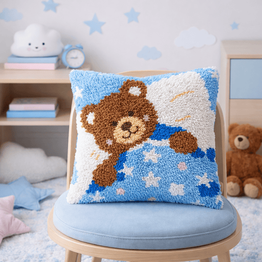 Latch Hook Pillow Making Kit - Bedtime Cuddles - Creative Craft Project