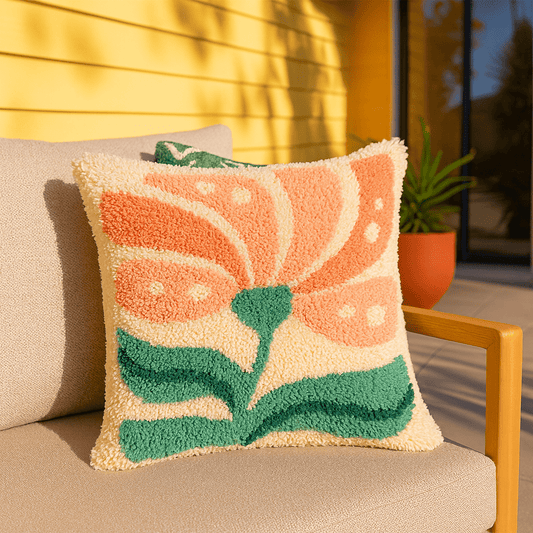 Latch Hook Pillow Making Kit - Boho Blossom - Creative Craft Project