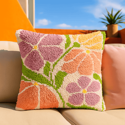 Latch Hook Pillow Making Kit - Boho Botanic Beauty - Crafting Adventure