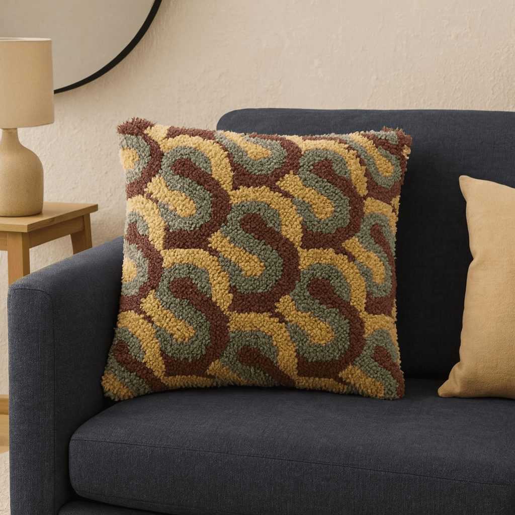 Latch Hook Pillow Making Kit - Camo S Chain - Crafting Adventure