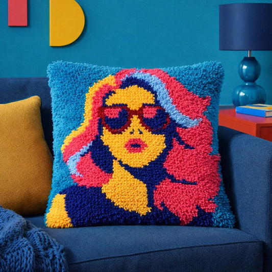 Latch Hook Pillow Making Kit - Chic Attitude - DIY Crafting Project