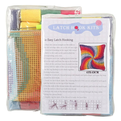 Latch Hook Pillow Making Kit - Colorful Iced Doughnuts Design