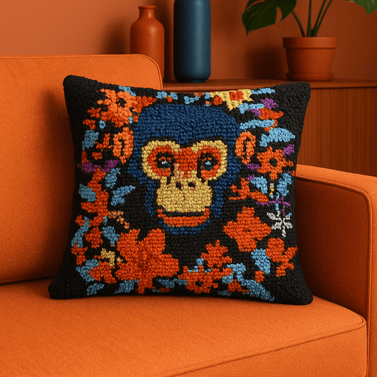 Latch Hook Pillow Making Kit - Funky Monkey Design - DIY Craft Project