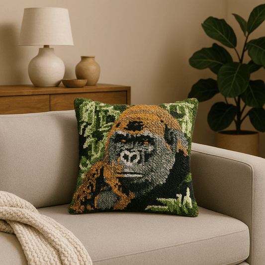 Latch Hook Pillow Making Kit - Grump Gorilla Design