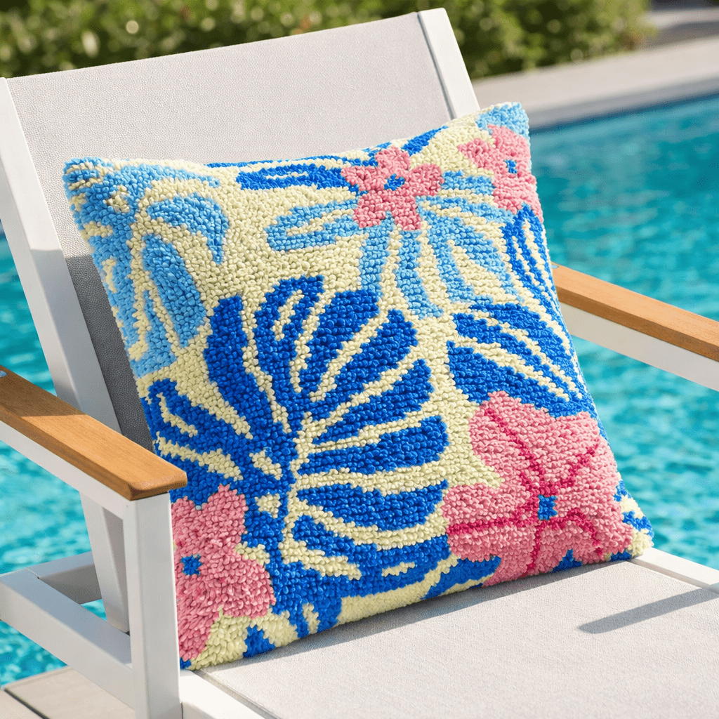 Latch Hook Pillow Making Kit - Hawaiian Heaven - Crafting Fun Project.