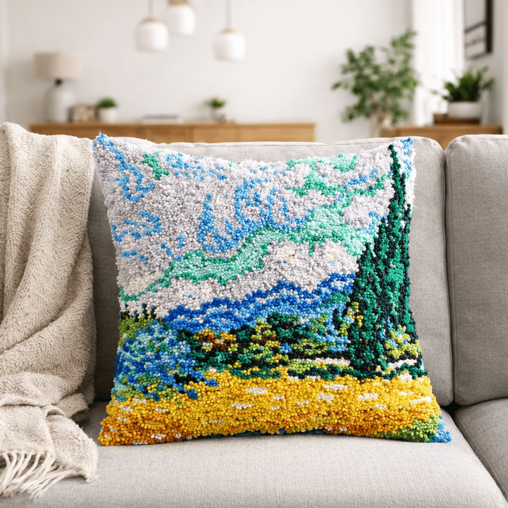 Latch Hook Pillow Making Kit - Imperfect Impression - Creative Craft Project