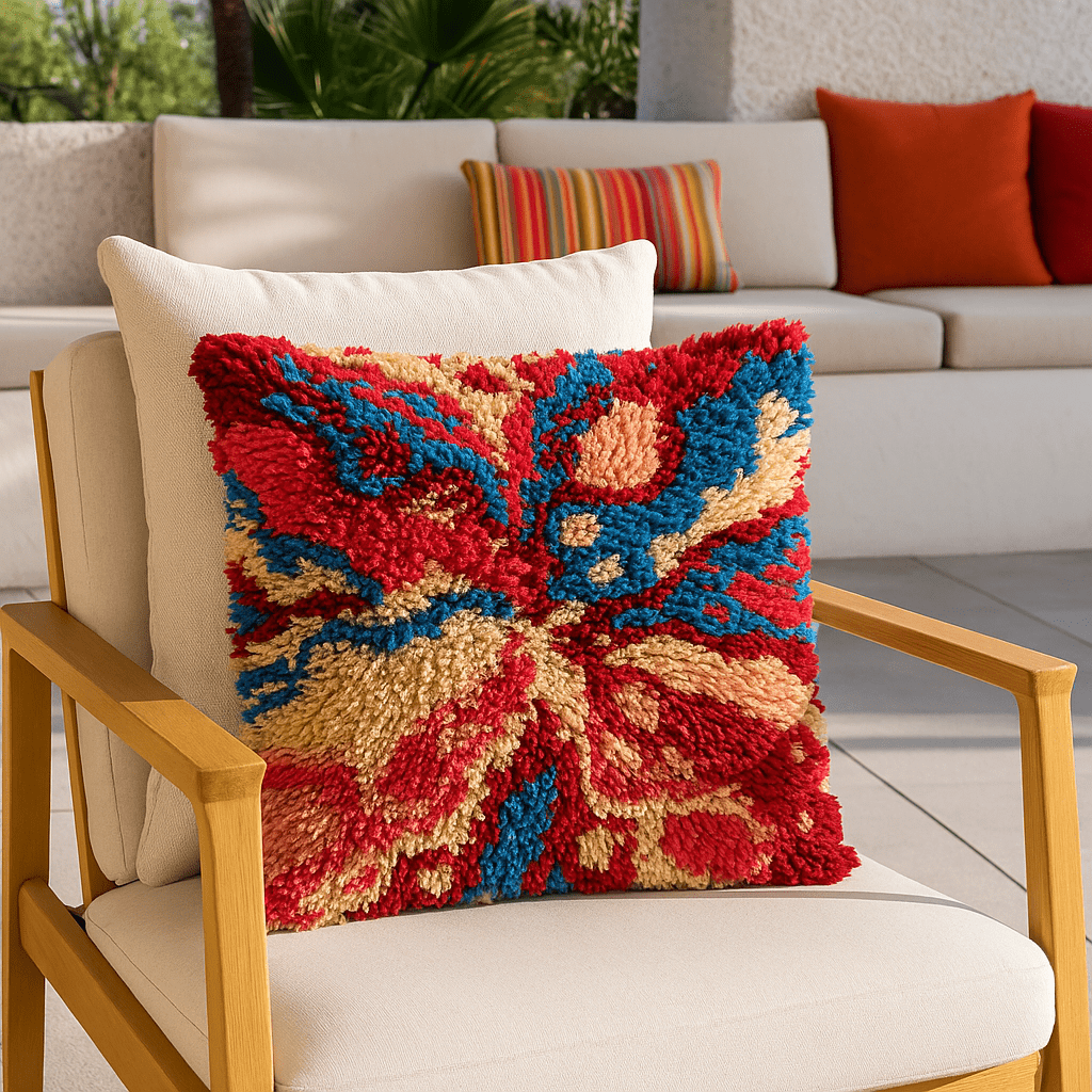 Latch Hook Pillow Making Kit - Liquid Lava Flow - Crafting Adventure