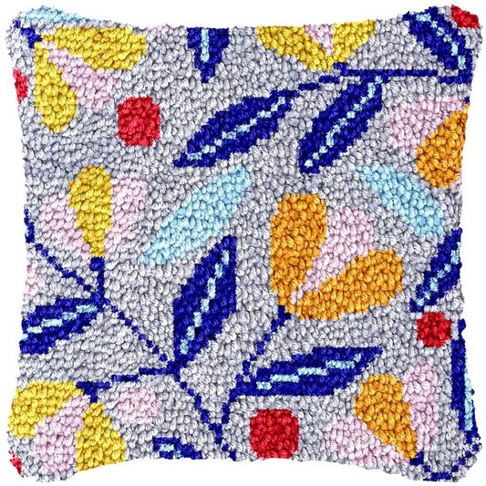Latch Hook Pillow Making Kit - Modern Floral Pattern Design