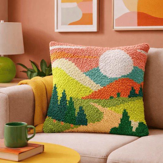 Latch Hook Pillow Making Kit - Mountain Mage - DIY Crafting Set