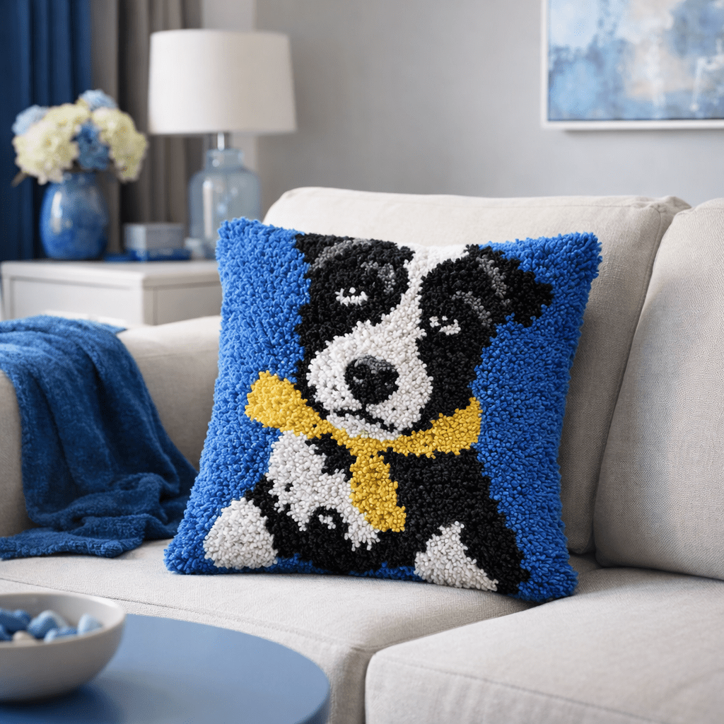 Latch Hook Pillow Making Kit - Perfect Pup - DIY Craft Project