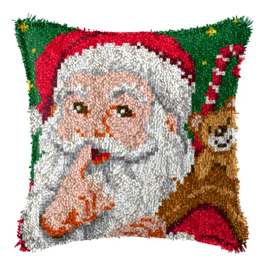Latch Hook Pillow Making Kit - Santas Secret