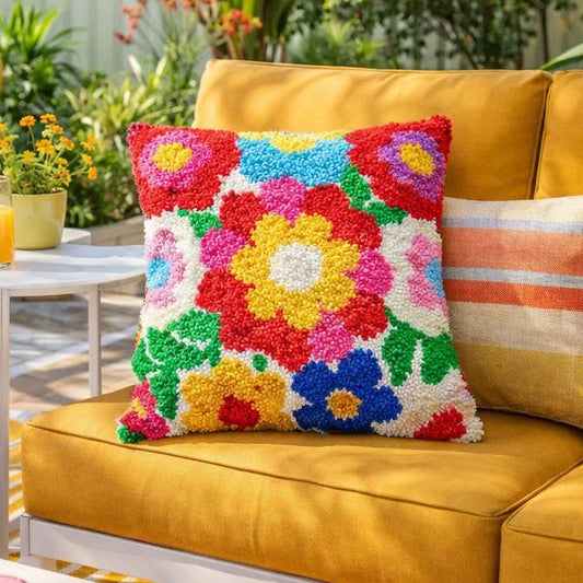 Latch Hook Pillow Making Kit - Spring Has Sprung - DIY Craft Project