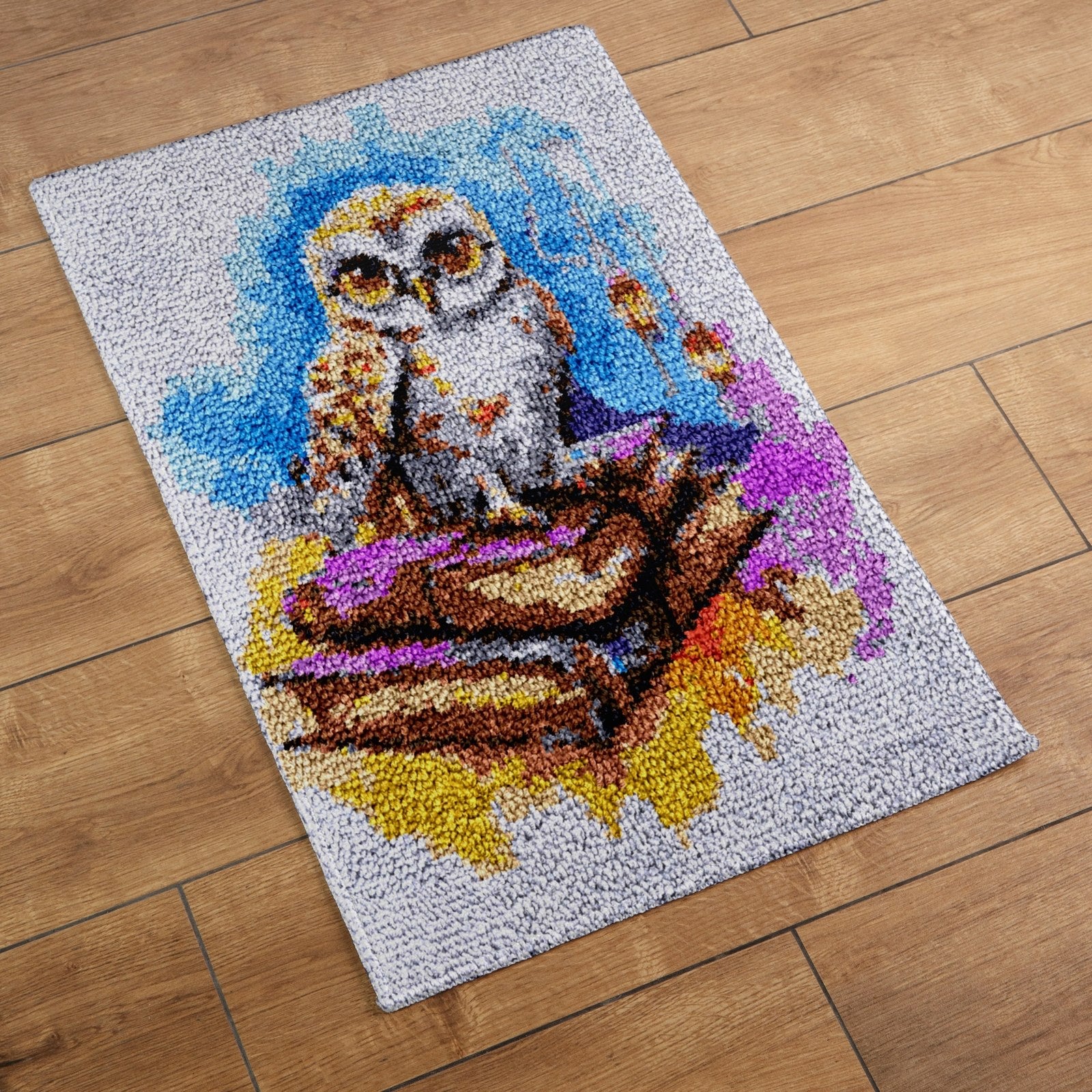 Latch Hook Rug Making Kit - Charming Wise Old Book Owl - 55x75cm