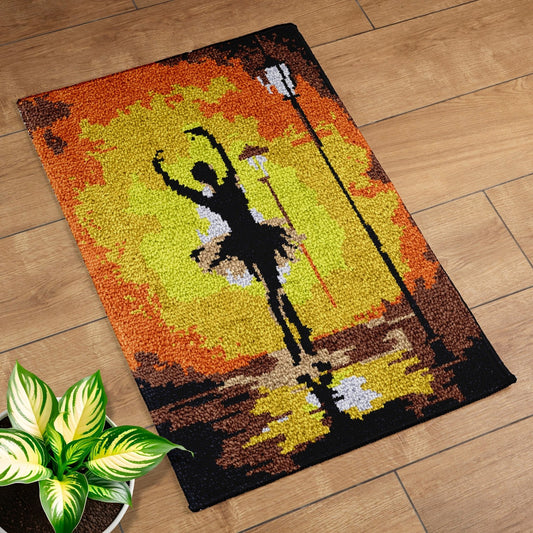 Latch Hook Rug Making Kit - Graceful Sunset Ballerina Street Dancing - 61 x 87cm